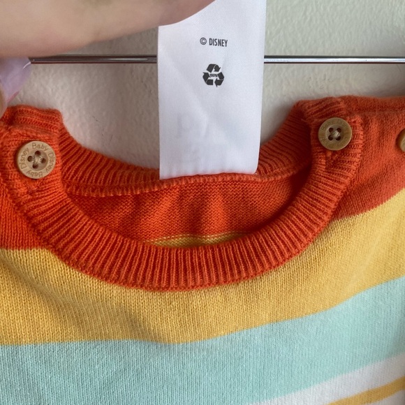 Disney Baby Cotton Striped Yellow White Kids One Piece 18 - 24 Month Jumpsuit - Picture 6 of 9